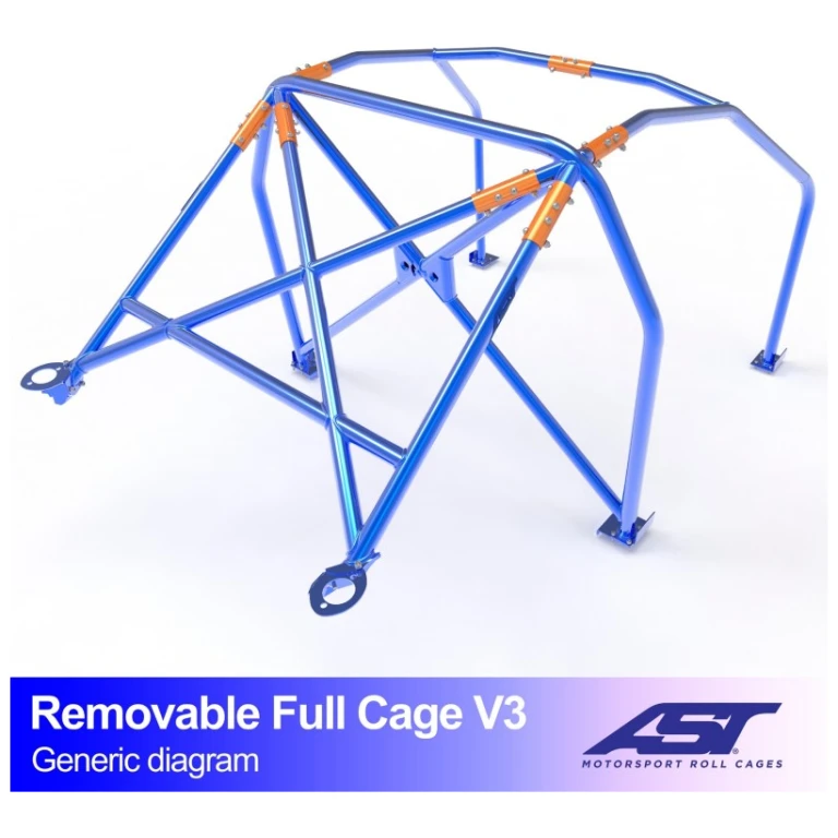 Volledige rolkooi Micra K11 5-deurs V3 van AST Roll Cages voor de Nissan Micra K11 5-deurs Hatchback