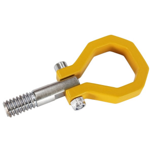 Gelbe BMW Abschleppöse aus 10 mm S355-Stahl für E30, E36, E46, Z3 und Z4
