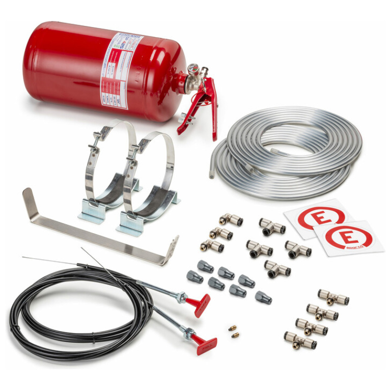 Sparco brandblussysteem 4,25 liter AFFF met leidingen, beugels en mechanische ontsteking, FIA gekeurd