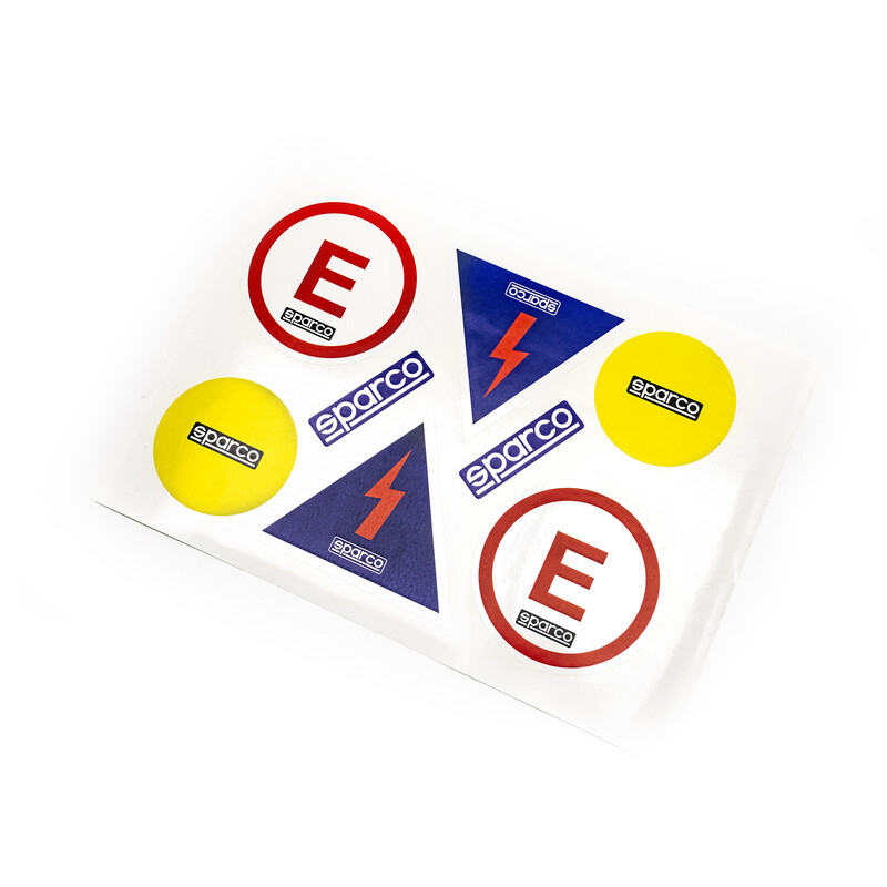 Coupe-circuit Sparco FIA 6 broches | interrupteur principal 100A 4 Sparco FIA stickerset voor stroomonderbreker en brandblusser, verplicht bij keuring