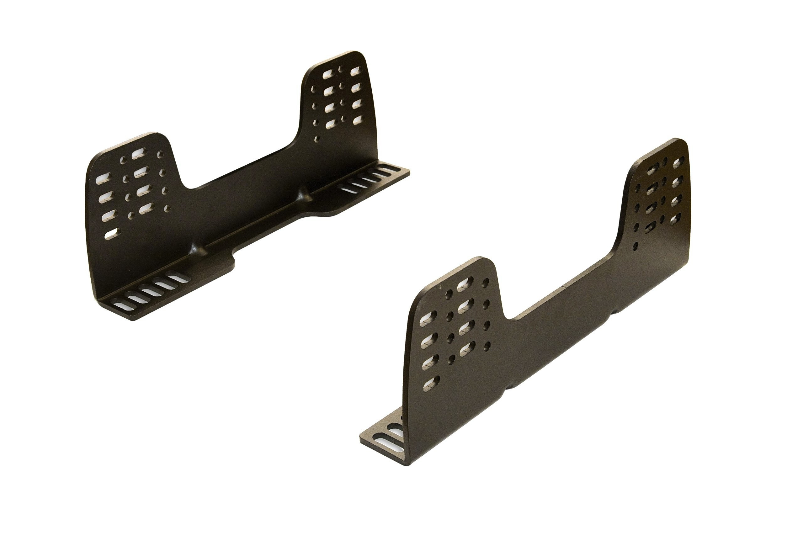 Reinforced Aluminium Bucket Seat Mount According to FIA Appendix J 1 Kuipstoelbevestiging aluminium versterkt, set van 2 zwarte FIA-beugels