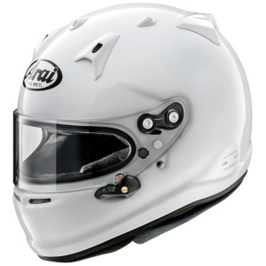 Arai GP-7 FRP integraalhelm in zijaanzicht met composiet buitenschaal