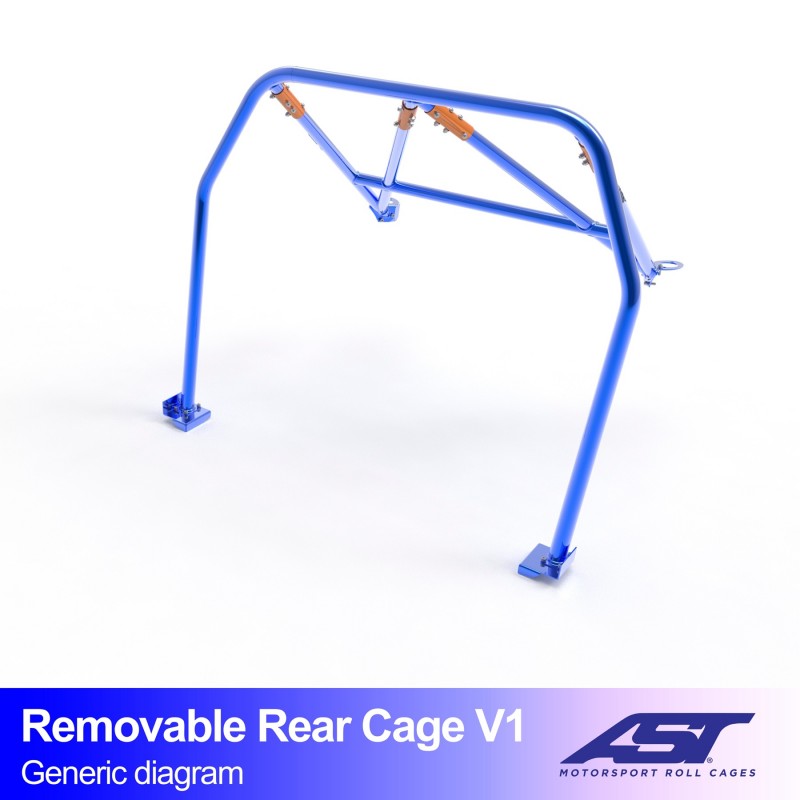AST Removable Half Roll Cage Toyota MR2 W20 2-door Roadster V1 2 Uitneembare Halve Rolkooi in de Toyota MR2 W20 2-deurs Roadster, versie V1, tekening van AST