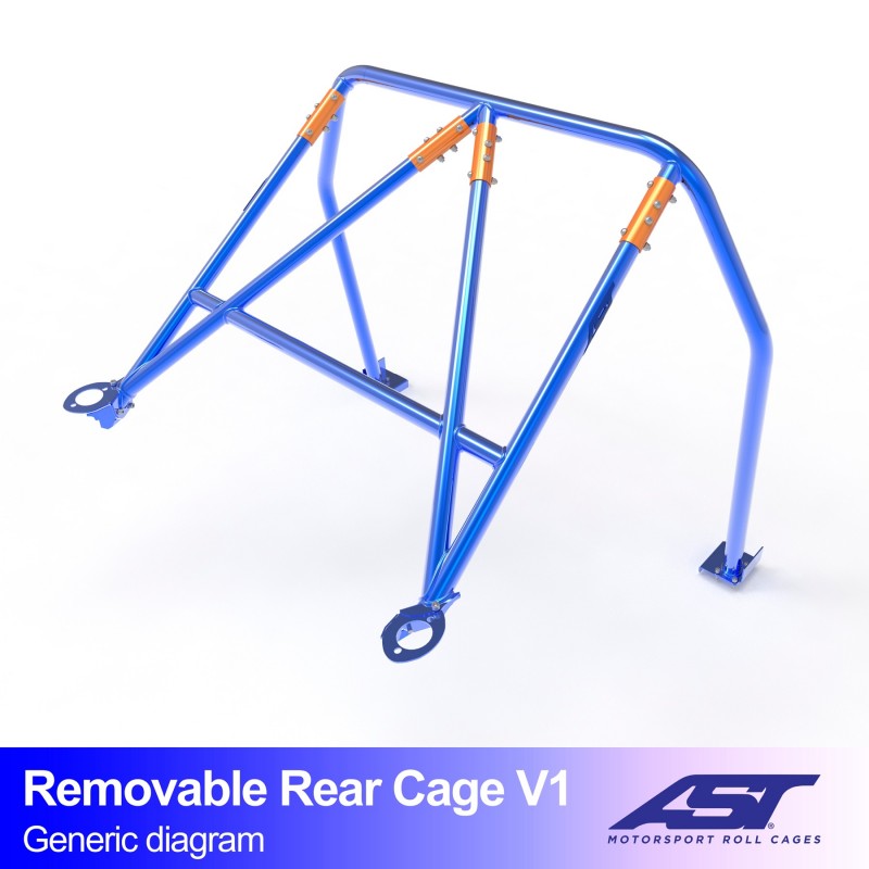 AST Removable Half Roll Cage Toyota MR2 W20 2-door Roadster V1 1 Halve rolkooi MR2 W20 V1 van AST Roll Cages voor de Toyota MR2 W20 2-deurs Roadster