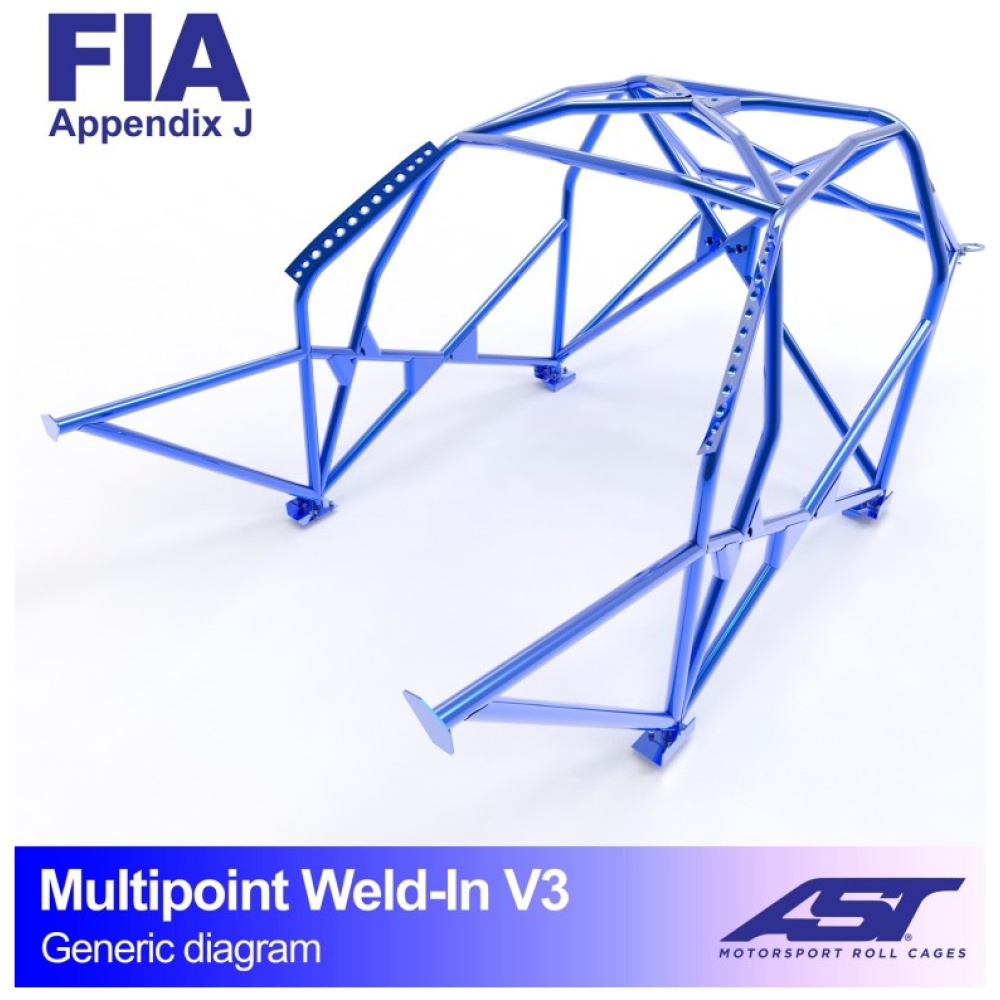 Multipoint Supra Mk3 V3 van AST Roll Cages voor de Toyota Supra Mk3 3-deurs Coupé