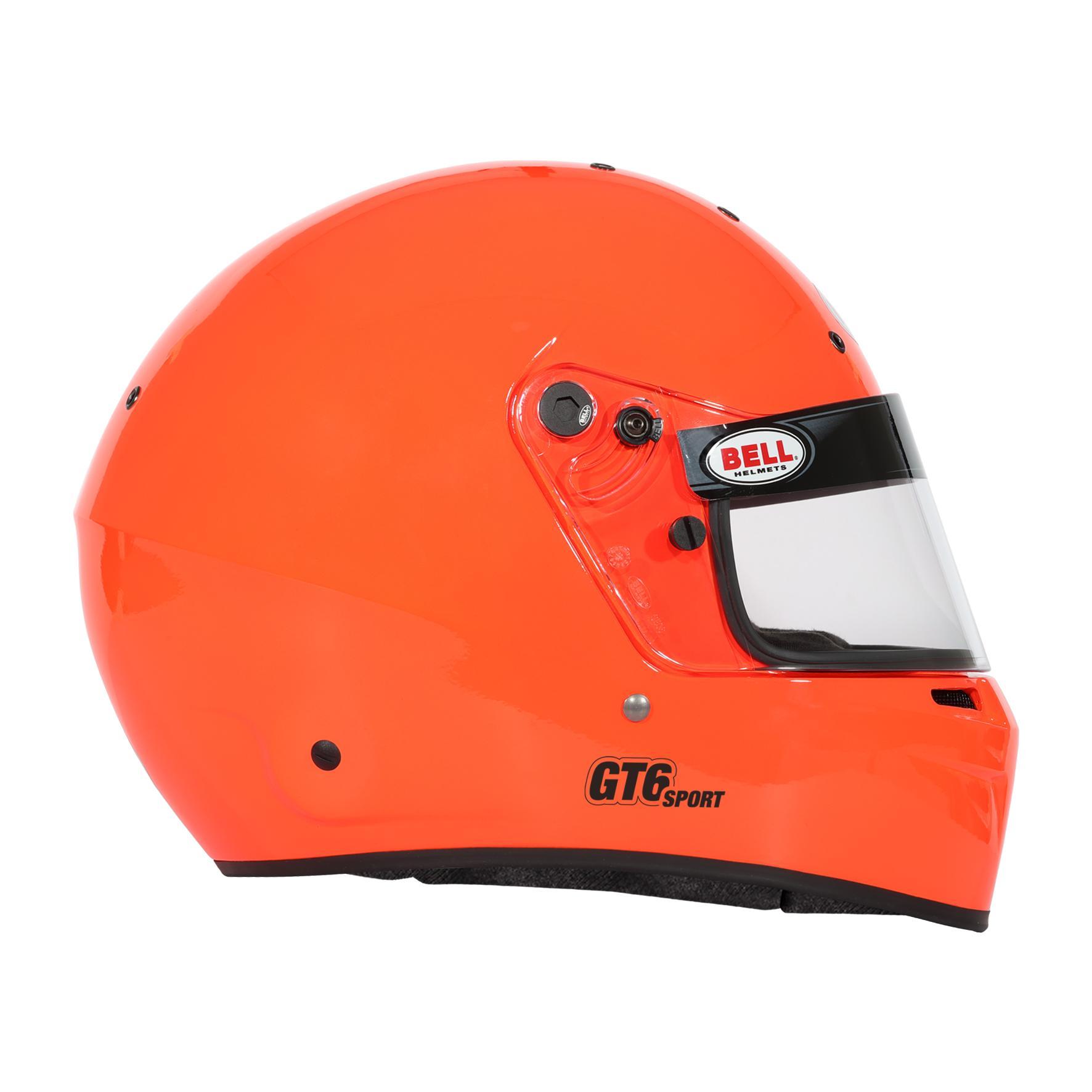Bell GT6 Sport Offshore helm 4 Achterkant van de oranje Bell offshore racehelm
