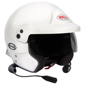 Bell MAG-10 Rally Sport witte rallyhelm met microfoonboom