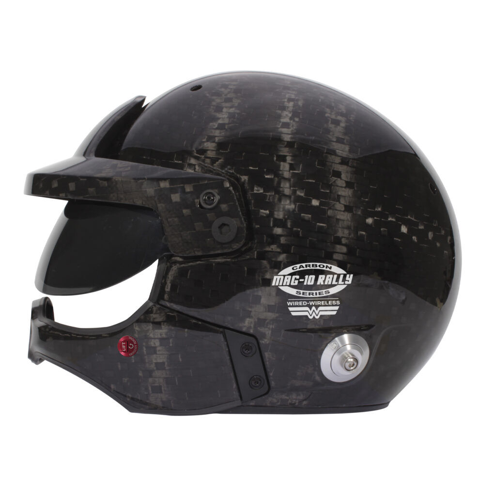Bell MAG-10 Rally Ultra Carbon casque rallye 2 Zijkant van de carbon rallyhelm met halve kinbeugel