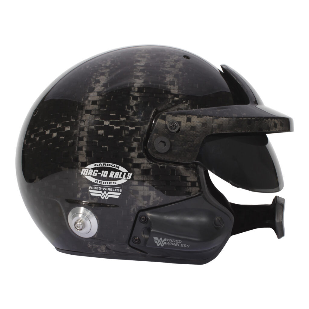 Bell MAG-10 Rally Ultra Carbon Wired Wireless rallyhelm 4 Achterzijde van de MAG-10 Rally WW carbon helm