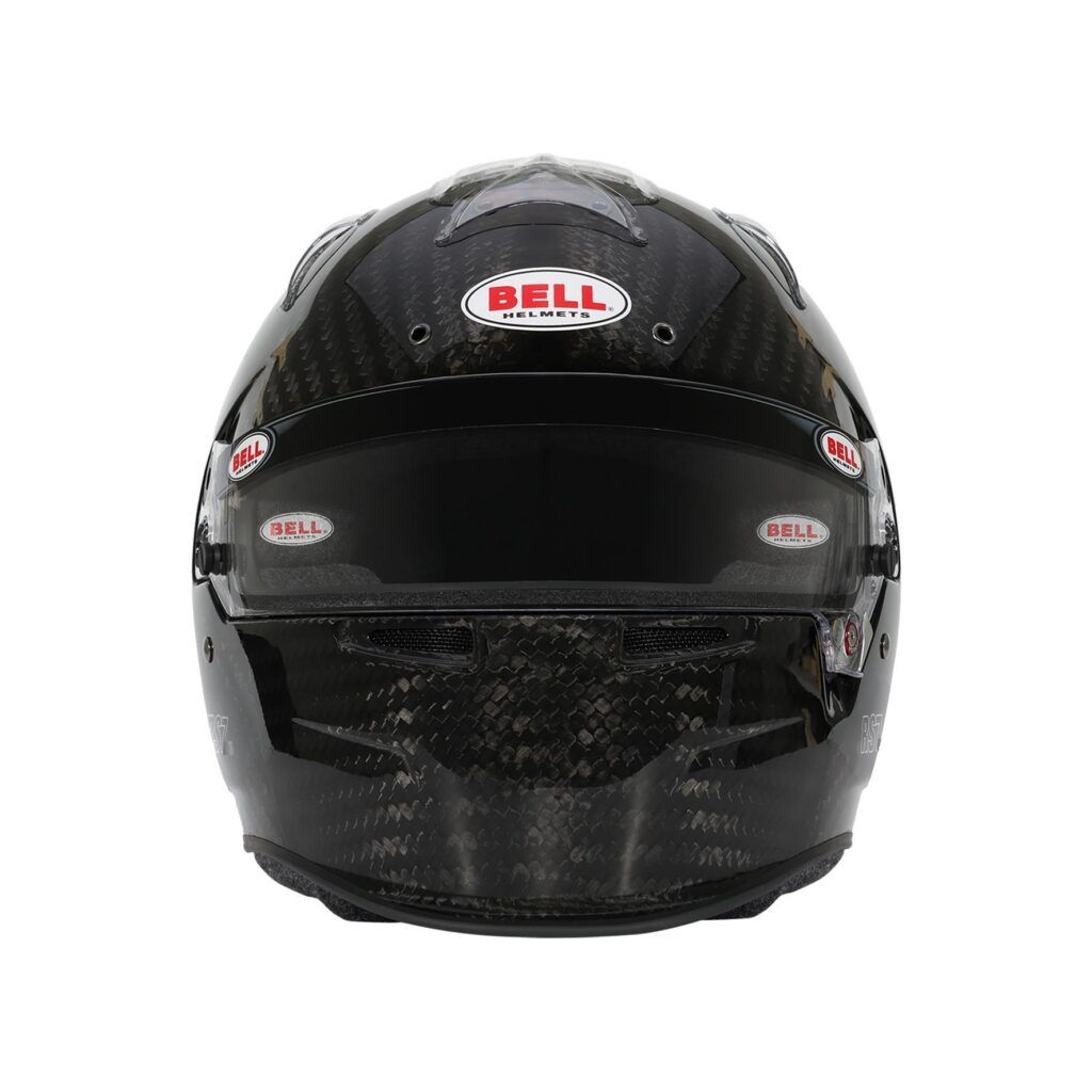 Bell RS7 Ultra Carbon Duckbill full face helmet 3 Vooraanzicht van de glanzende carbon duckbill helm