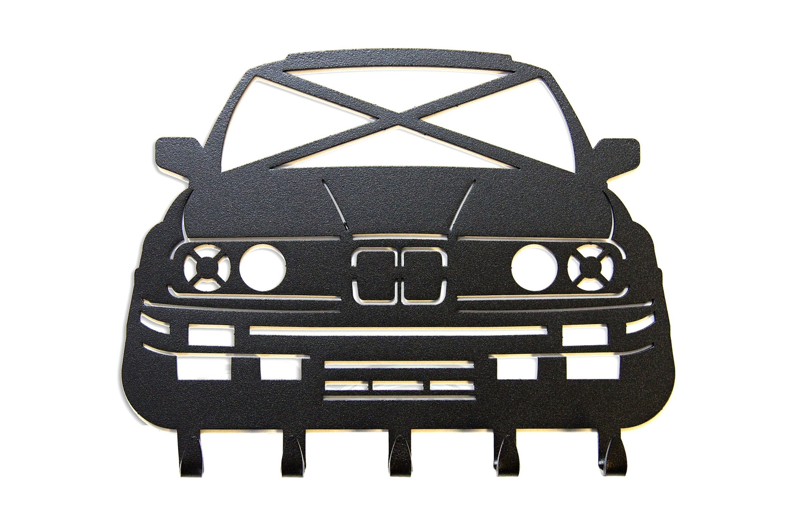 BMW E30 Drift Schlüsselbrett: Perfektes Geschenk für Autoliebhaber 2 BMW E30 Schlüsselbrett als schwarzes Wandbrett mit den runden Scheinwerfern des E30
