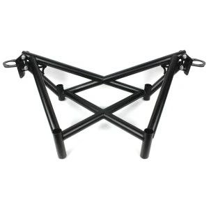 BMW E36 6 punts X brace achter van zwart gepoedercoate rolkooibuis
