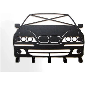 Zwarte BMW E39 sleutelhanger voor aan de muur met vijf haakjes