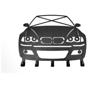 BMW E46 kledinghanger, zwarte wandhanger met rolkooi in het ontwerp