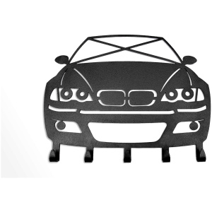 BMW E46 sleutelhanger als zwart sleutelrek met rolkooikruis en vijf haakjes
