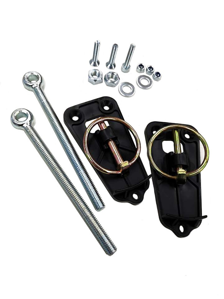 Motorsport Quick Release Body Fasteners, Set of 2, Race/Rally/Drift 3 Motorsport quick release body fasteners: set of 2 with pins and mounting hardware