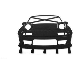 MX-5 sleutelhanger: zwart sleutelrek met klapkoplampen en vijf haakjes