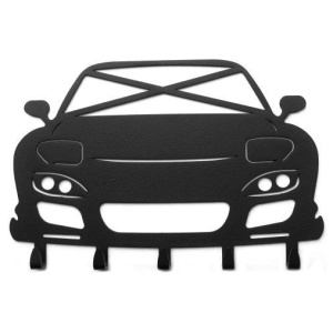RX-7 sleutelhanger: zwart sleutelrek in de vorm van een Mazda RX-7