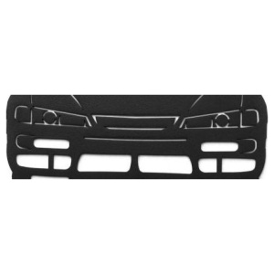 S14 S14A sleutelhanger: zwart sleutelrek met het front van de Nissan Silvia
