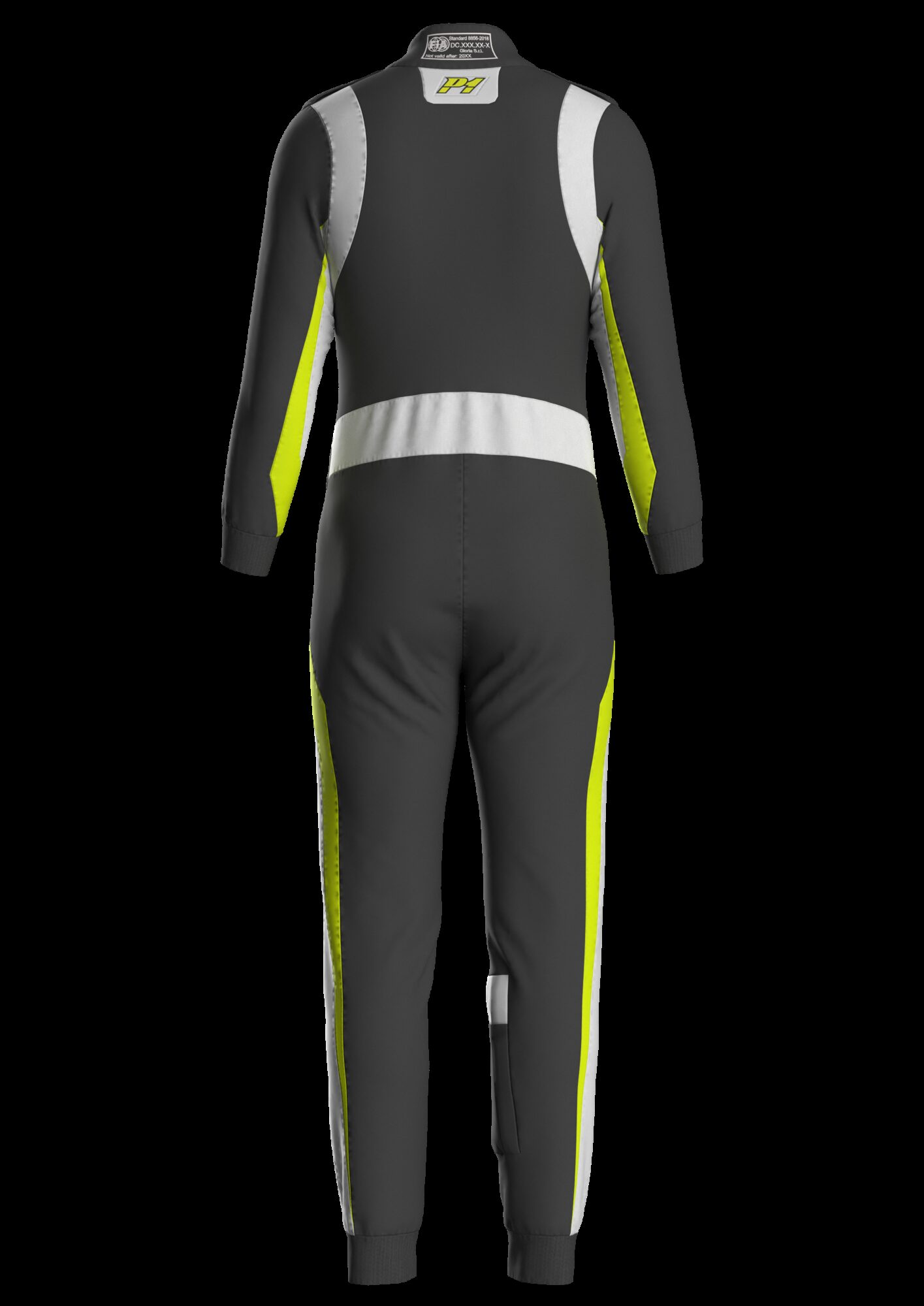P1 Lite Best FIA racing suit 2 Rugzijde van de antraciet Lite Best met stretchinzetstukken