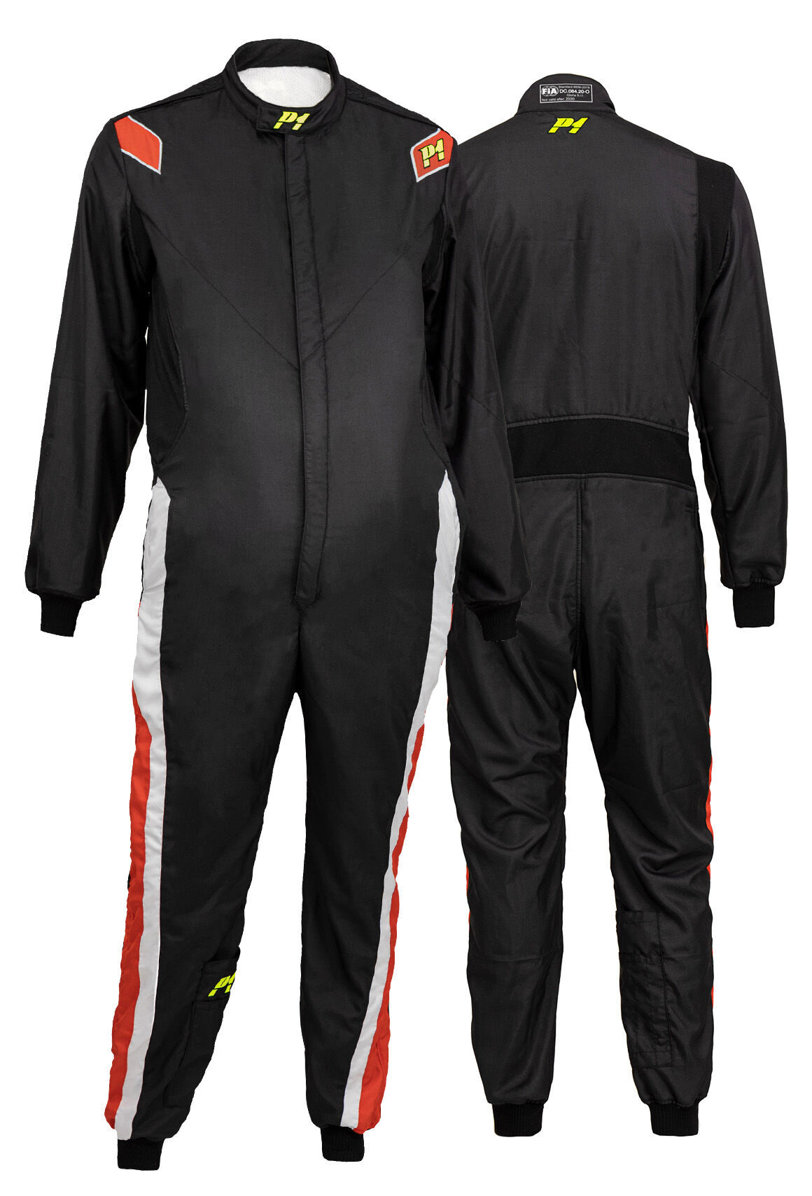P1 Mid Gent FIA racing suit 1 P1 Mid Gent race overall in zwart, rood en zilver