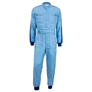 P1 Parabolica race overall in wit, vintage replica van de jaren 60