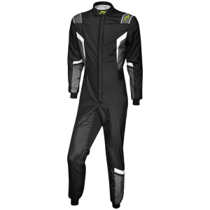 P1 Pro SF race overall slim fit in zwart, antraciet en zilver