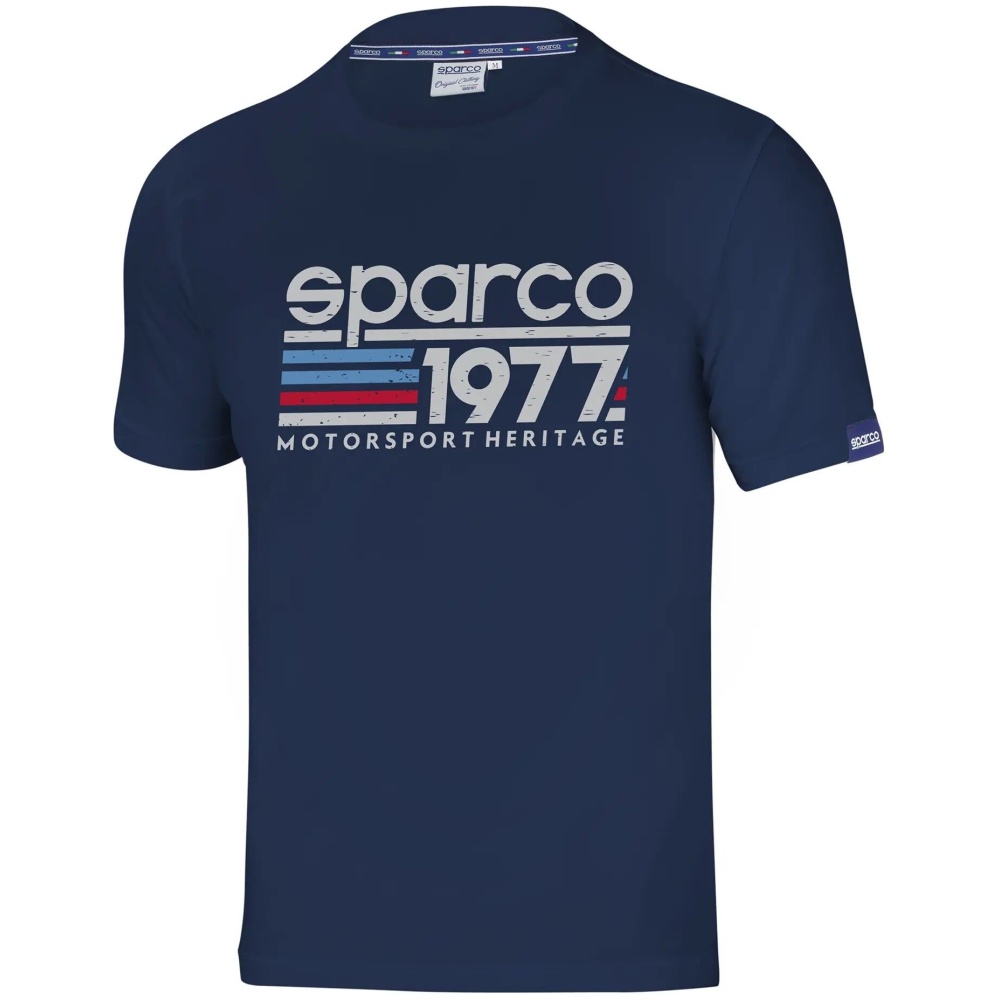 Sparco 1977 T-shirt met groot motorsport heritage logo op de voorkant