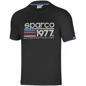 Sparco 1977 T-shirt met groot motorsport heritage logo op de voorkant