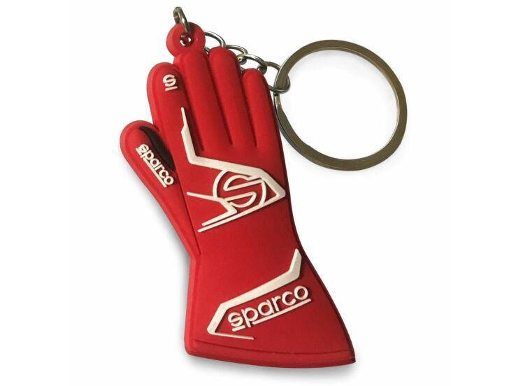 Sparco 3D keyring 6 Rode mini racehandschoen als Sparco sleutelhanger