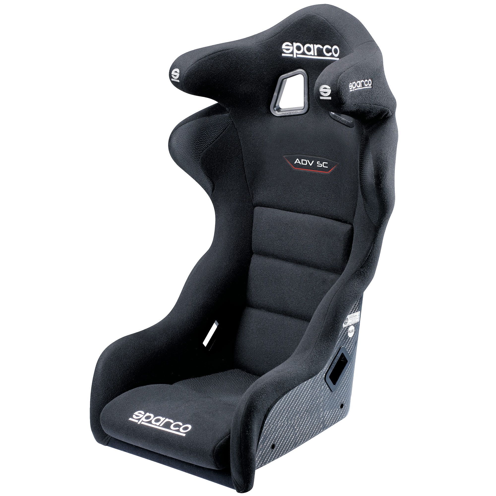 Sparco ADV SC FIA racing seat 1 Sparco ADV SC FIA kuipstoel in zwart, schuin van voren gezien