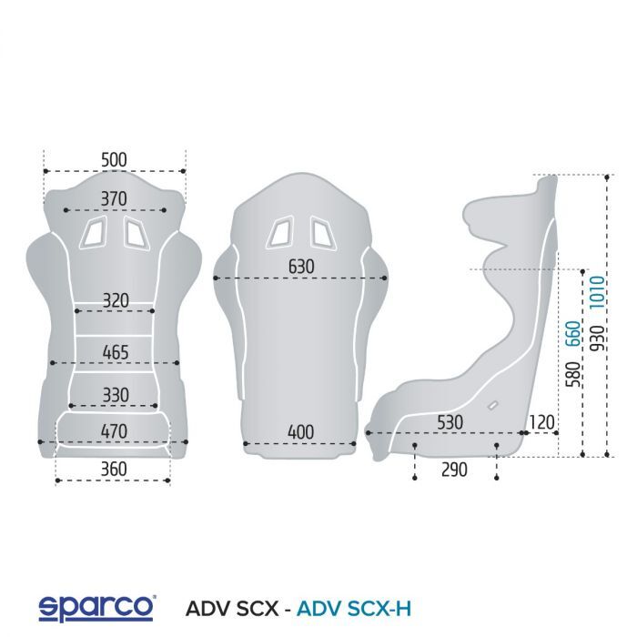 Sparco ADV SCX FIA kuipstoel 1 Sparco ADV SCX FIA kuipstoel, vooraanzicht