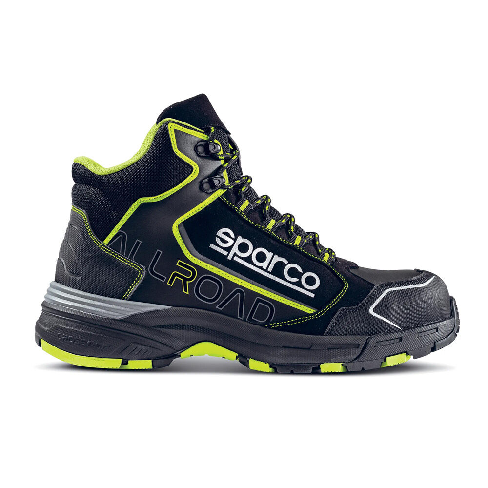 Sparco Allroad High veiligheidsschoen S3 1 Sparco Allroad High veiligheidsschoen met Cross Grip zool, zwart met geel