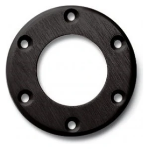 Sparco aluminium stuurring in zwart gelakt aluminium voor de claxondrukker