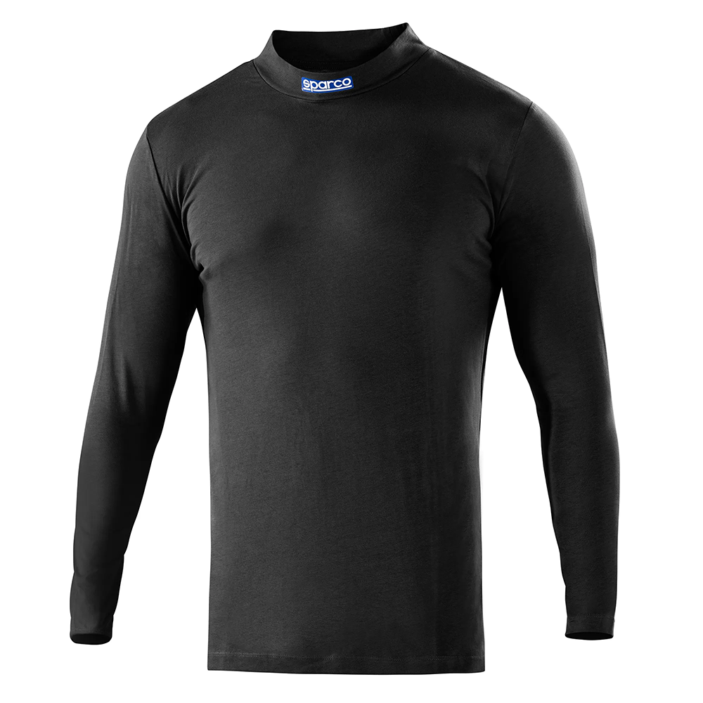 Sparco B-Rookie shirt lange mouw 2 Zwart katoenen onderhemd met hoge kraag van Sparco