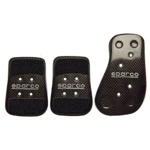 Sparco carbon pedaalset met grip tape op rem- en koppelingspedaal