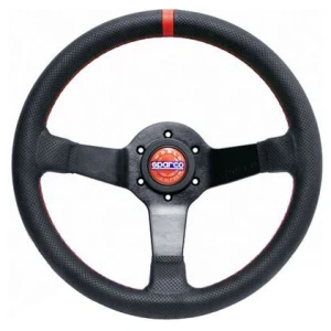 Sparco Champion tuning stuur met geperforeerd leder en semi diepe schotel