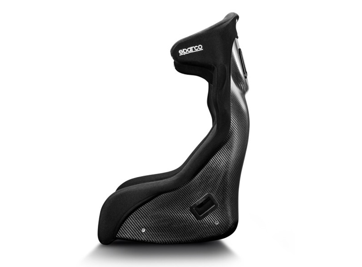 Sparco Circuit Carbon FIA racing seat 4 Zijaanzicht van de Sparco Circuit Carbon met hoofdsteunen