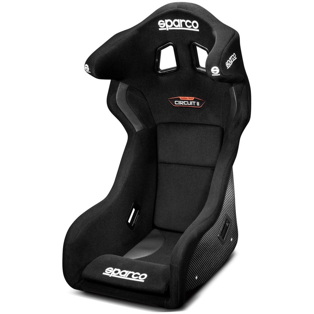 Sparco Circuit II Carbon kuipstoel met carbon kuip en hoofdsteunen