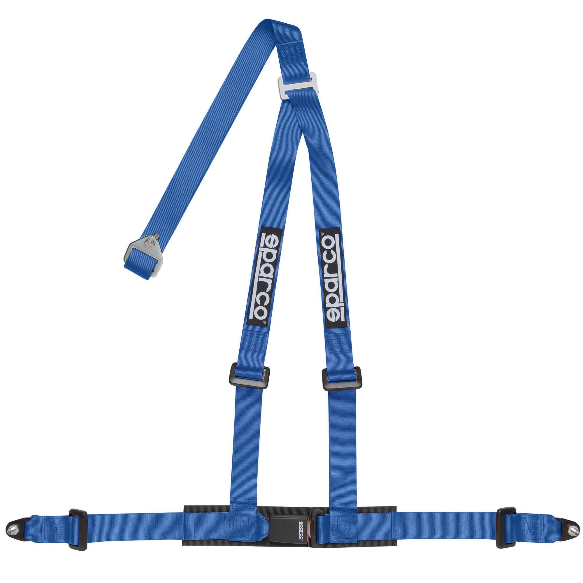Sparco Club H-3 clubsport harness 3-point 2 Blauwe Sparco 3-puntsgordel met drukknopsluiting voor trackdays