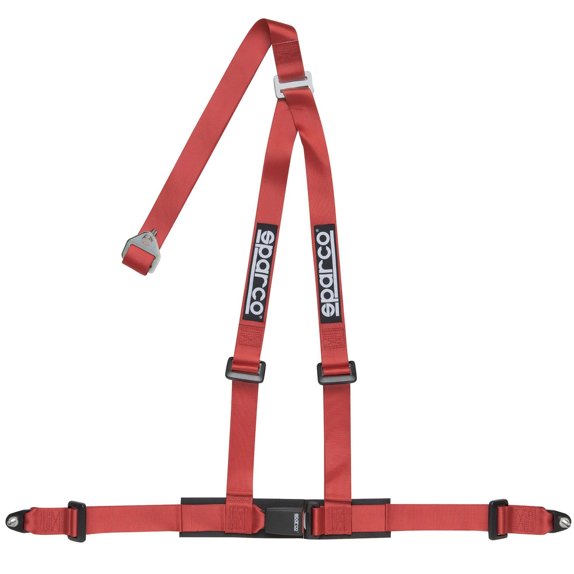 Sparco Club H-3 clubsport harness 3-point 3 Rode Sparco Club H-3 gordel met 3 inch heupverdeelstuk