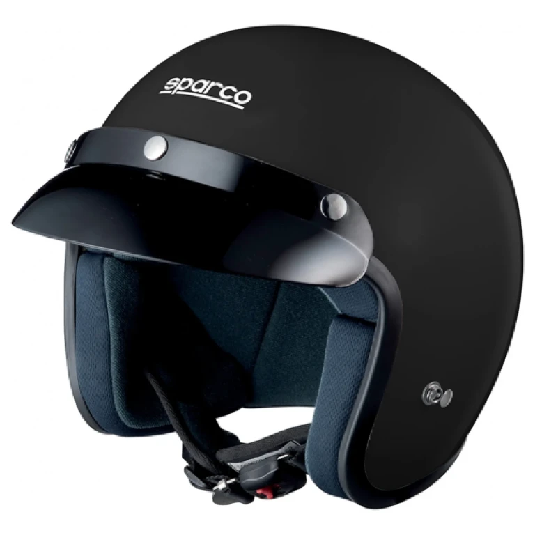 Club J-1 trackday helm zwart van Sparco, open face helm