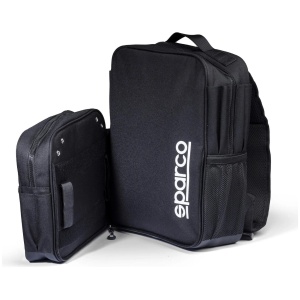 Sparco Co-Driver Plus tas als zwarte rugzak voor rallynavigators