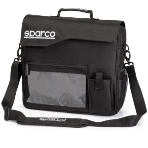 Zwarte Sparco co-driver tas met handvat en schouderband