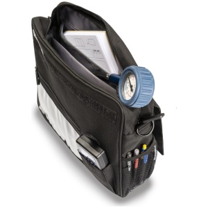 Zwarte Sparco co-driver tas met handvat en schouderband