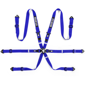Sparco Competition H-2 PD FIA gordel 6-punts in blauw