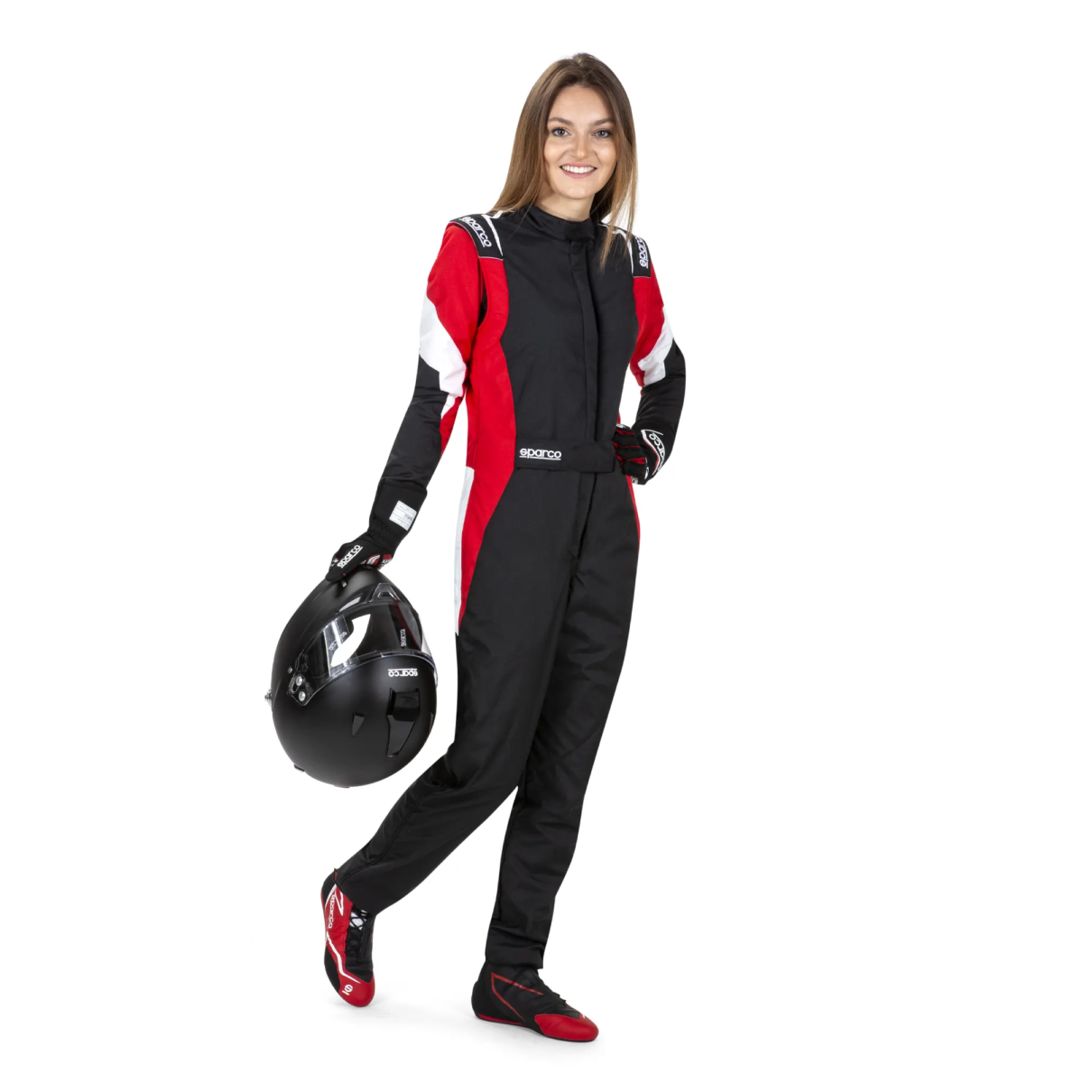 Sparco Competition Lady FIA dames race overall 1 Sparco Competition Lady race overall voor dames in zwart, rood en wit