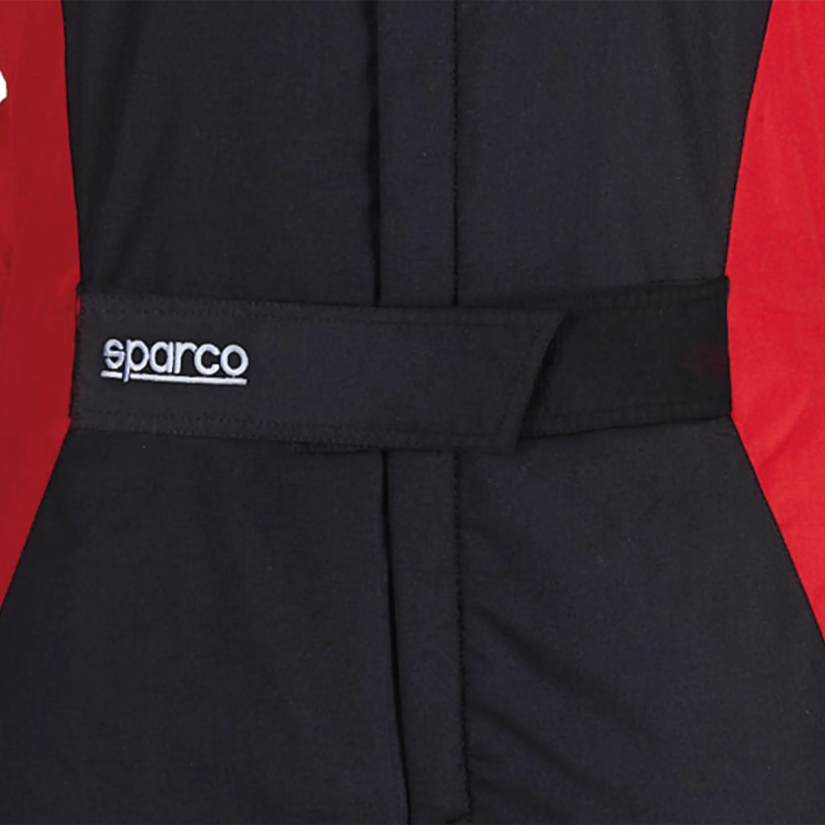 Sparco Competition Lady FIA dames race overall 3 Detail van de getailleerde damespasvorm van de Competition Lady