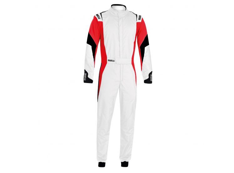 Sparco Competition Lady FIA dames race overall 6 Competition Lady racepak in wit met rood en zwart