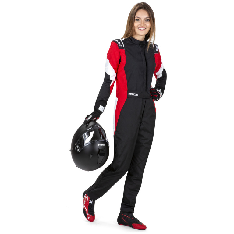Sparco Competition Lady Pro FIA dames race overall in zwart met rood